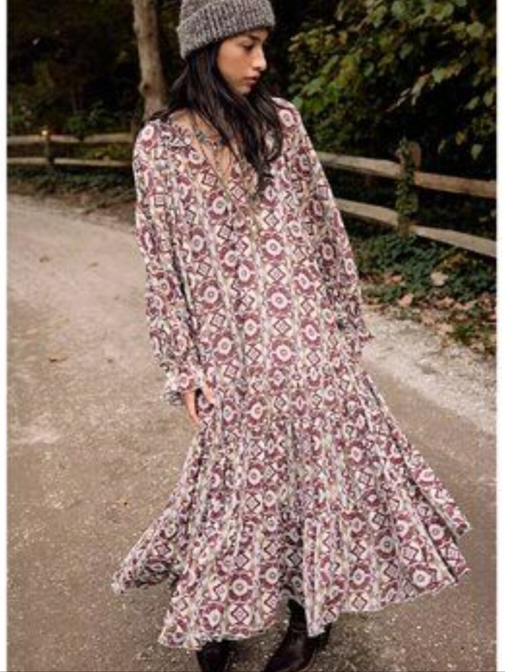 Free People Floral Print Maxi Dress XS